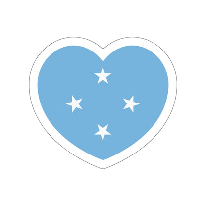 Heart Flag of the Federated States of Micronesia - STICKER Vinyl Die-Cut Decal-White-The Sticker Space