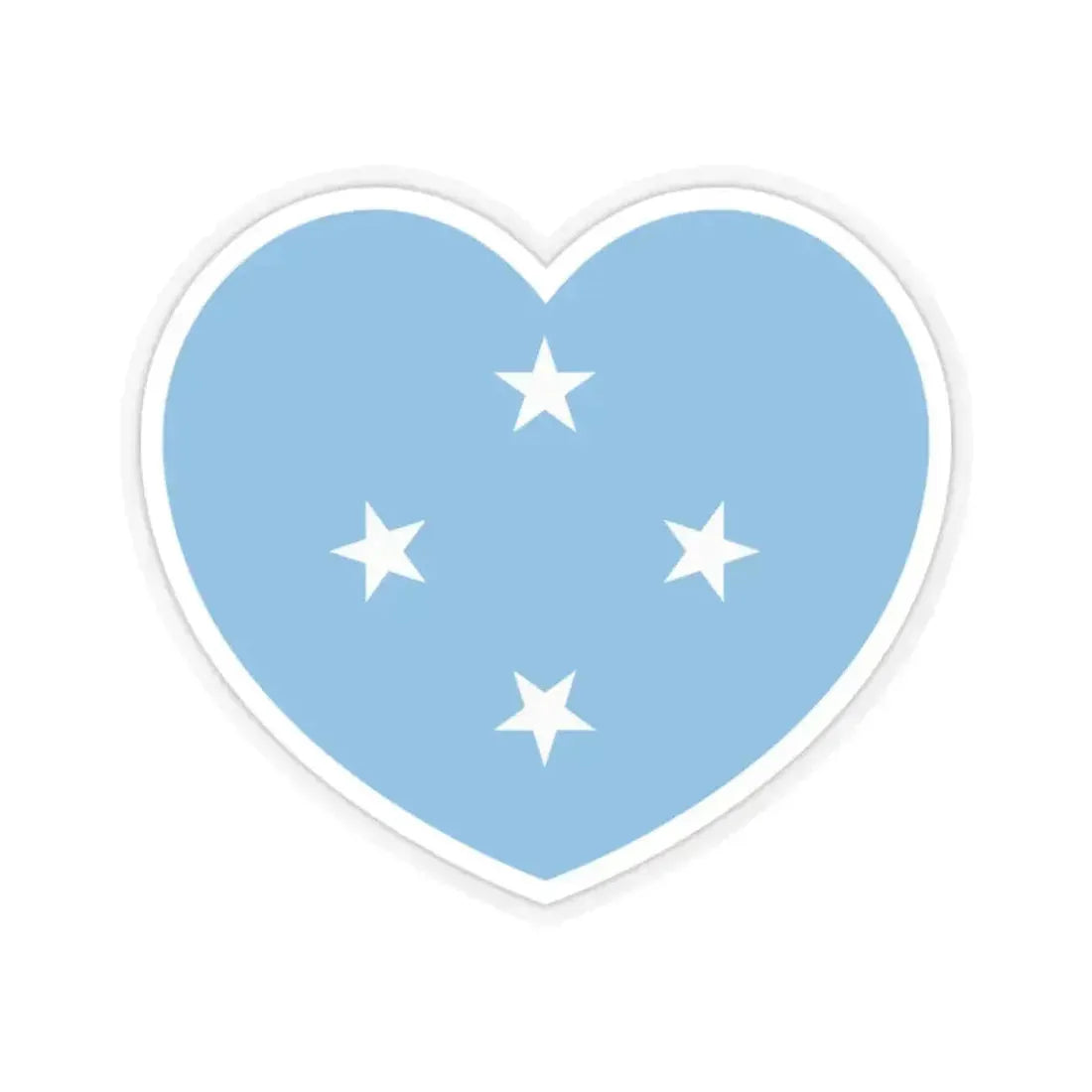 Heart Flag of the Federated States of Micronesia - STICKER Vinyl Kiss-Cut Decal 2 Inch Transparent - The Sticker Space