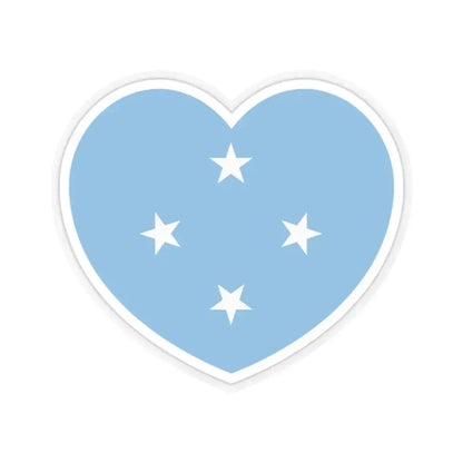 Heart Flag of the Federated States of Micronesia - STICKER Vinyl Kiss-Cut Decal 2 Inch Transparent - The Sticker Space