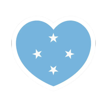 Heart Flag of the Federated States of Micronesia - STICKER Vinyl Kiss-Cut Decal 2 Inch White - The Sticker Space