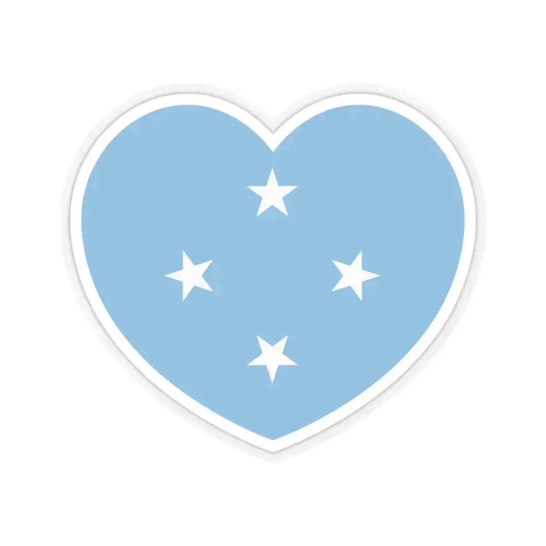 Heart Flag of the Federated States of Micronesia - STICKER Vinyl Kiss-Cut Decal 3 Inch Transparent - The Sticker Space