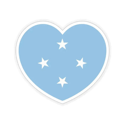 Heart Flag of the Federated States of Micronesia - STICKER Vinyl Kiss-Cut Decal 3 Inch Transparent - The Sticker Space