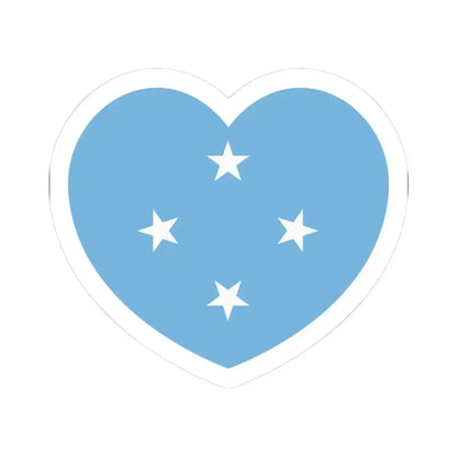 Heart Flag of the Federated States of Micronesia - STICKER Vinyl Kiss-Cut Decal 3 Inch White - The Sticker Space