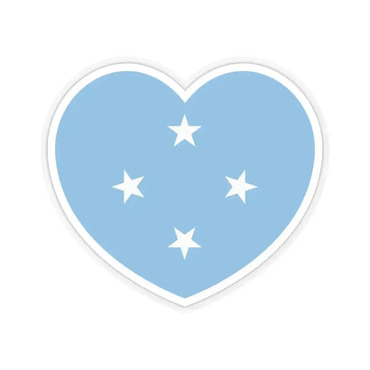 Heart Flag of the Federated States of Micronesia - STICKER Vinyl Kiss-Cut Decal 4 Inch Transparent - The Sticker Space