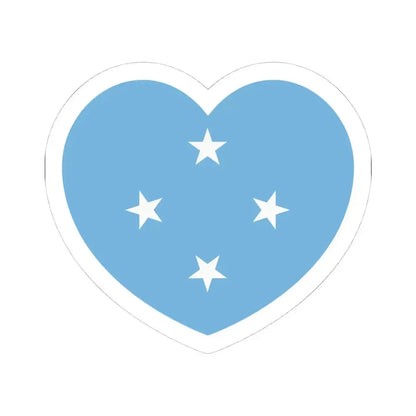 Heart Flag of the Federated States of Micronesia - STICKER Vinyl Kiss-Cut Decal 4 Inch White - The Sticker Space