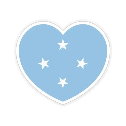Heart Flag of the Federated States of Micronesia - STICKER Vinyl Kiss-Cut Decal 6 Inch Transparent - The Sticker Space