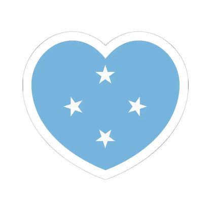 Heart Flag of the Federated States of Micronesia - STICKER Vinyl Kiss-Cut Decal 6 Inch White - The Sticker Space