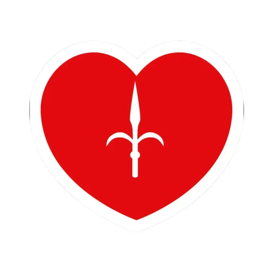 Heart Flag of the Free Territory of Trieste - STICKER Vinyl Kiss-Cut Decal 2 Inch White - The Sticker Space