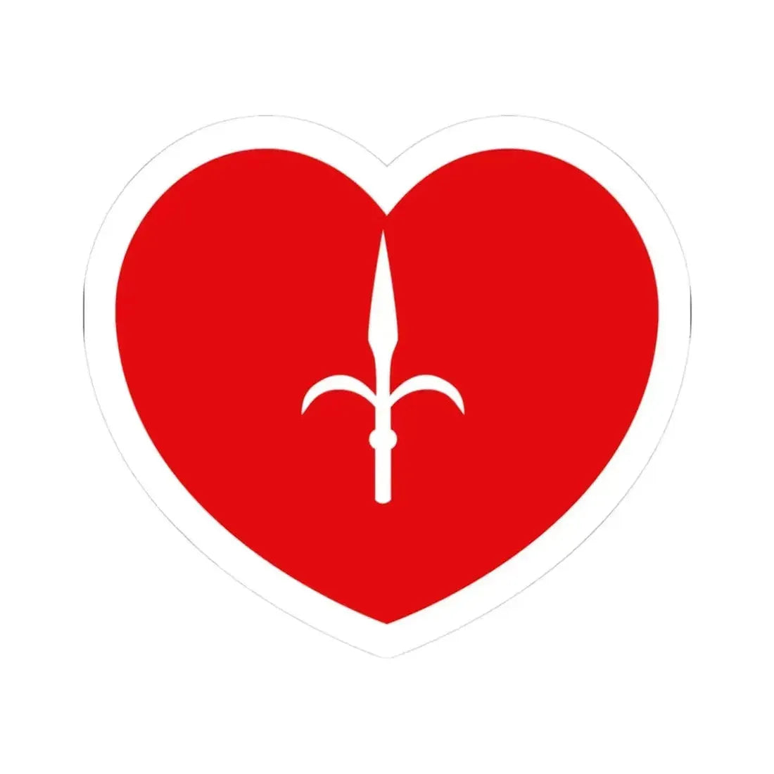 Heart Flag of the Free Territory of Trieste - STICKER Vinyl Kiss-Cut Decal 3 Inch White - The Sticker Space