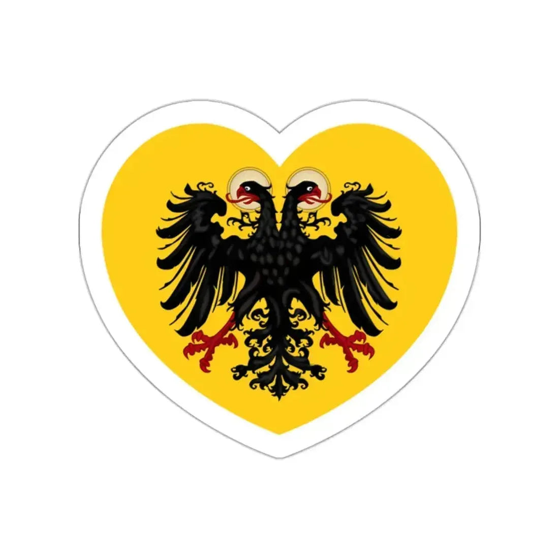 Heart Flag of the Holy Roman Empire - STICKER Vinyl Die-Cut Decal White Die-Cut 2 Inch - The Sticker Space