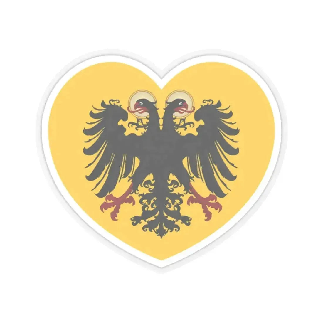 Heart Flag of the Holy Roman Empire - STICKER Vinyl Kiss-Cut Decal 2 Inch Transparent - The Sticker Space