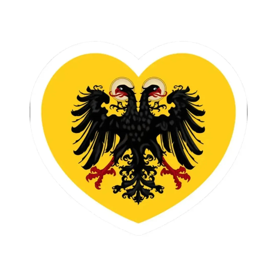 Heart Flag of the Holy Roman Empire - STICKER Vinyl Kiss-Cut Decal 2 Inch White - The Sticker Space