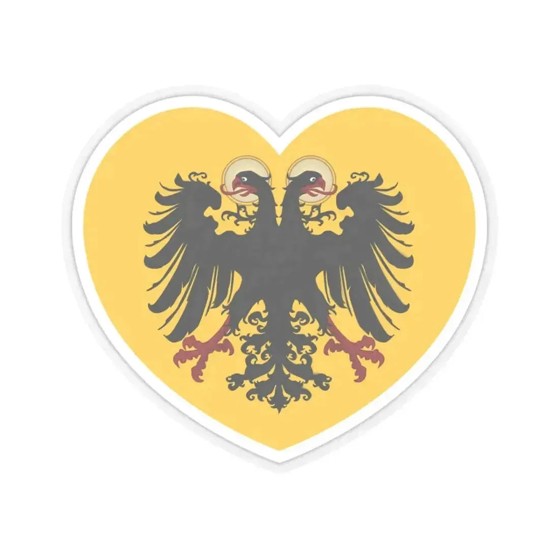Heart Flag of the Holy Roman Empire - STICKER Vinyl Kiss-Cut Decal 3 Inch Transparent - The Sticker Space