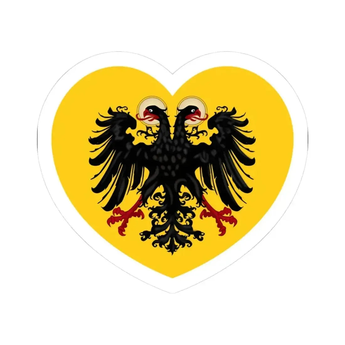 Heart Flag of the Holy Roman Empire - STICKER Vinyl Kiss-Cut Decal 3 Inch White - The Sticker Space