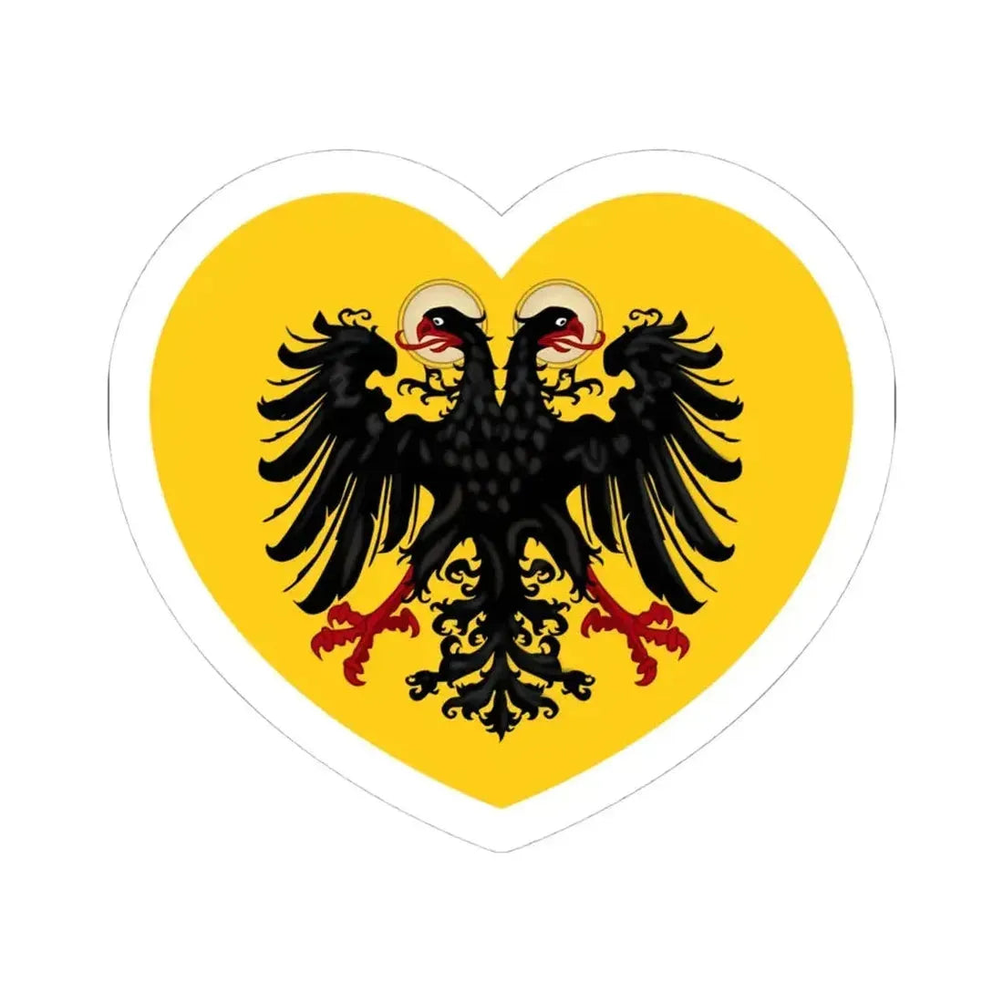 Heart Flag of the Holy Roman Empire - STICKER Vinyl Kiss-Cut Decal 4 Inch White - The Sticker Space