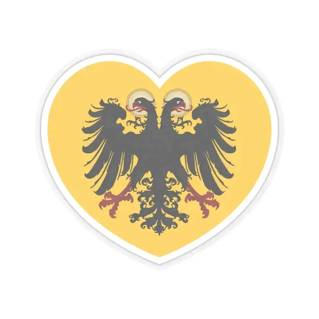 Heart Flag of the Holy Roman Empire - STICKER Vinyl Kiss-Cut Decal 6 Inch Transparent - The Sticker Space
