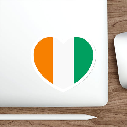 Heart Flag of the Ivory Coast - STICKER Vinyl Die-Cut Decal-The Sticker Space