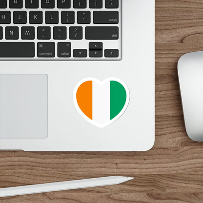 Heart Flag of the Ivory Coast - STICKER Vinyl Die-Cut Decal-The Sticker Space