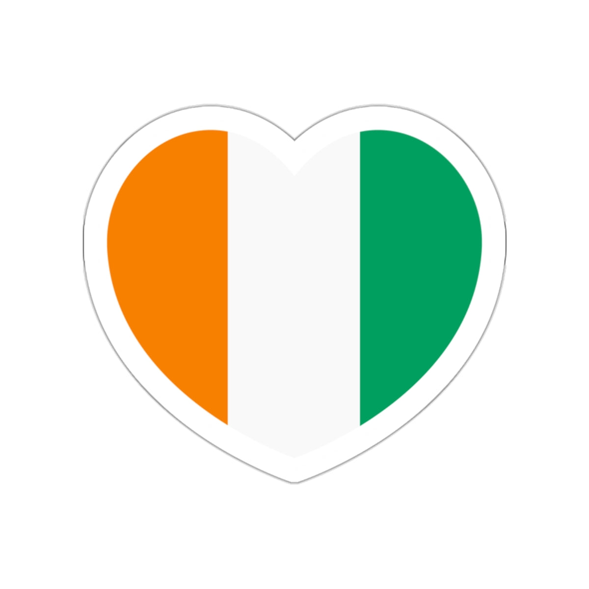 Heart Flag of the Ivory Coast - STICKER Vinyl Die-Cut Decal-White-The Sticker Space