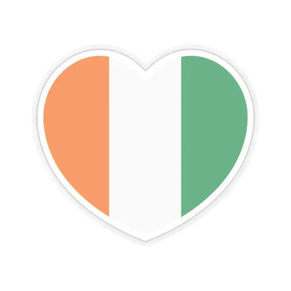 Heart Flag of the Ivory Coast - STICKER Vinyl Kiss-Cut Decal 3 Inch Transparent - The Sticker Space