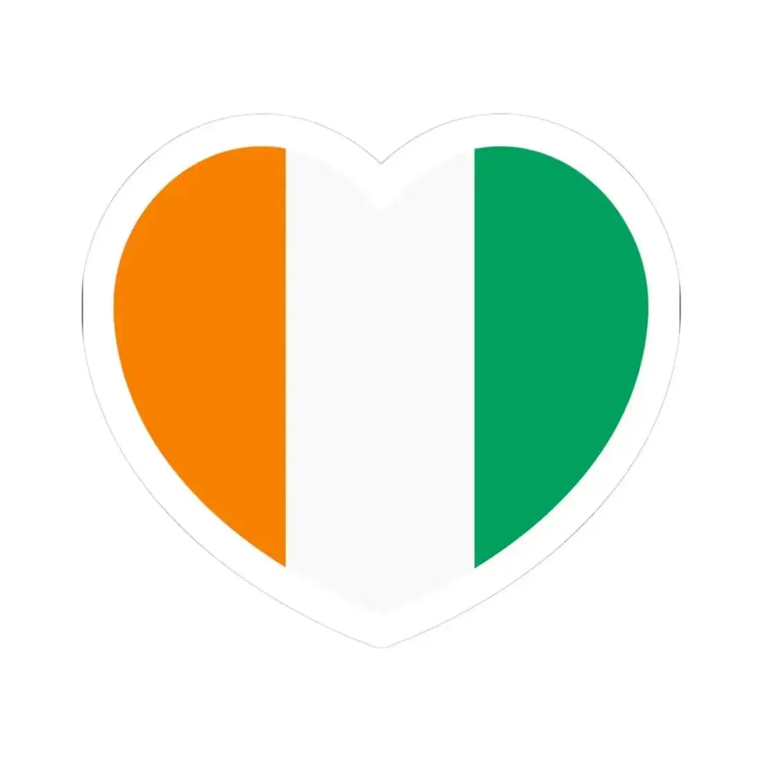 Heart Flag of the Ivory Coast - STICKER Vinyl Kiss-Cut Decal 3 Inch White - The Sticker Space