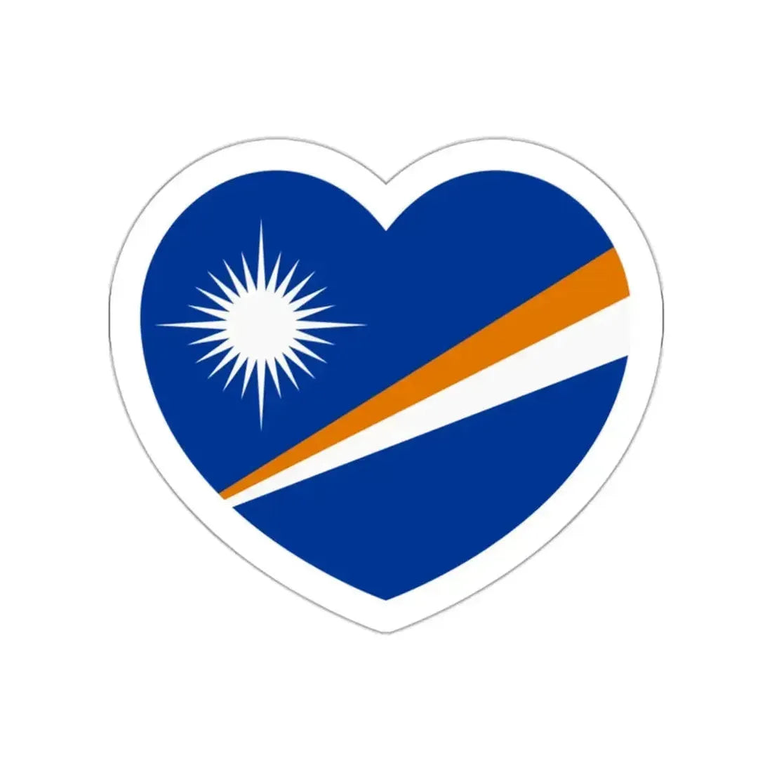 Heart Flag of the Marshall Islands - STICKER Vinyl Die-Cut Decal White Die-Cut 2 Inch - The Sticker Space