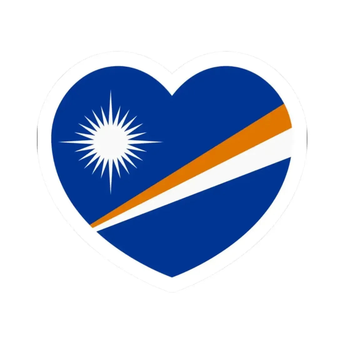 Heart Flag of the Marshall Islands - STICKER Vinyl Kiss-Cut Decal 2 Inch White - The Sticker Space