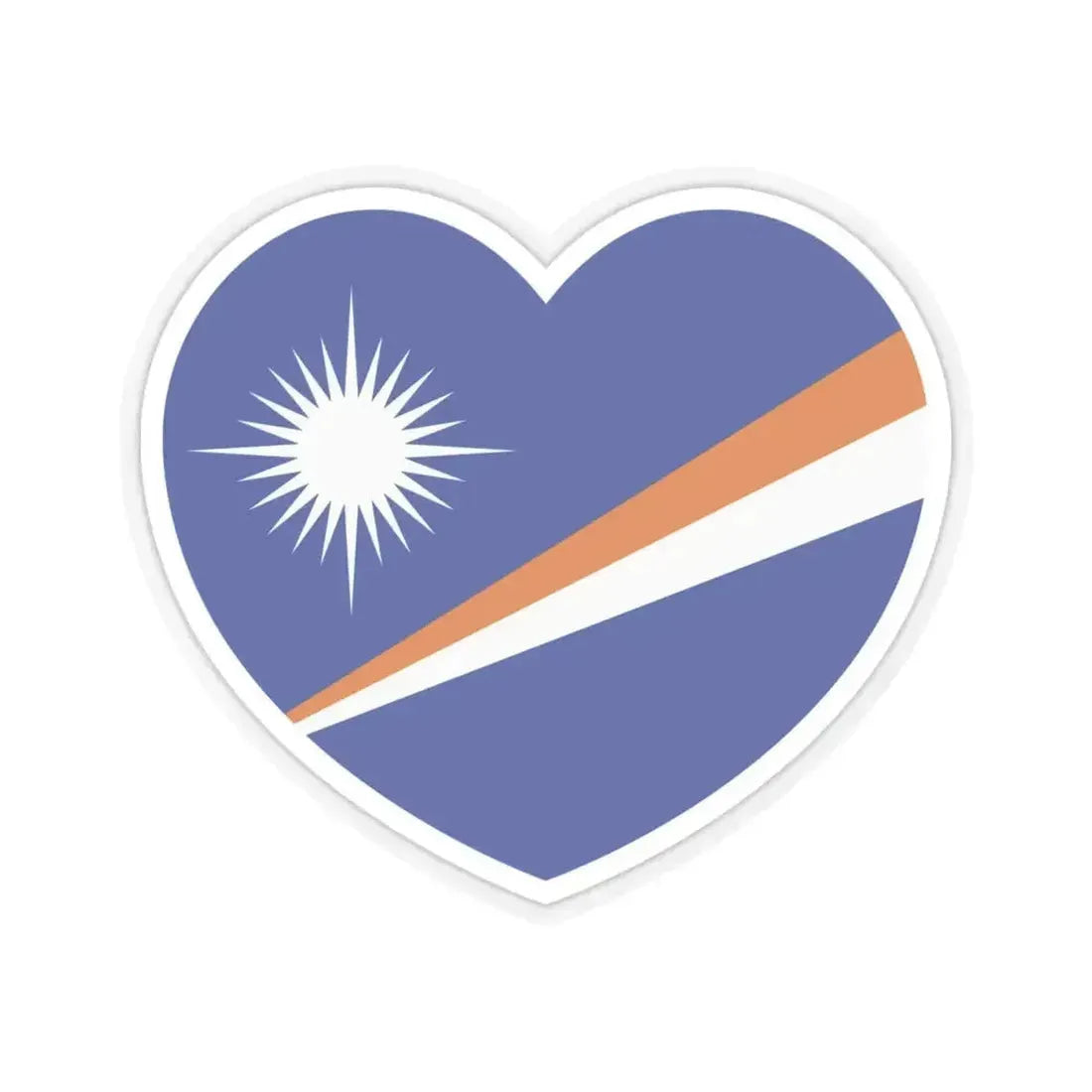 Heart Flag of the Marshall Islands - STICKER Vinyl Kiss-Cut Decal 4 Inch Transparent - The Sticker Space