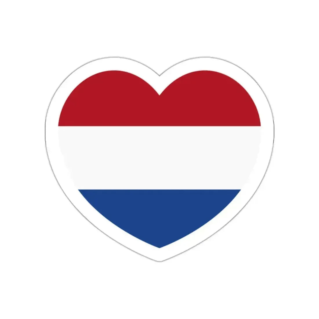 Heart Flag of the Netherlands - STICKER Vinyl Die-Cut Decal White Die-Cut 2 Inch - The Sticker Space