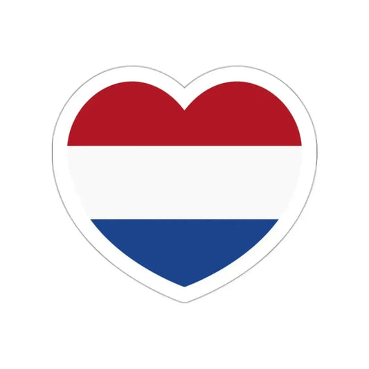 Heart Flag of the Netherlands - STICKER Vinyl Die-Cut Decal White Die-Cut 2 Inch - The Sticker Space