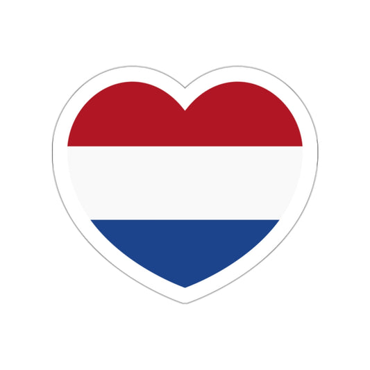 Heart Flag of the Netherlands - STICKER Vinyl Die-Cut Decal-White-The Sticker Space