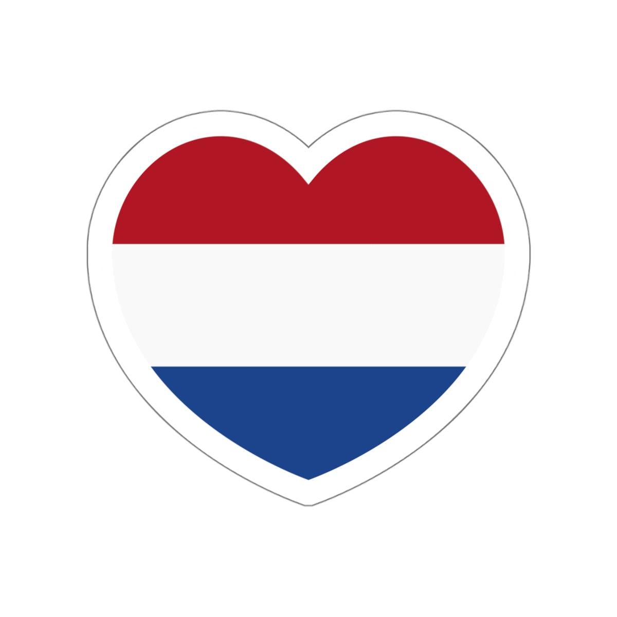 Heart Flag of the Netherlands - STICKER Vinyl Die-Cut Decal-White-The Sticker Space