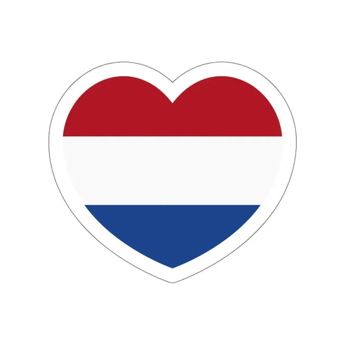 Heart Flag of the Netherlands - STICKER Vinyl Die-Cut Decal White Die-Cut 5 Inch - The Sticker Space