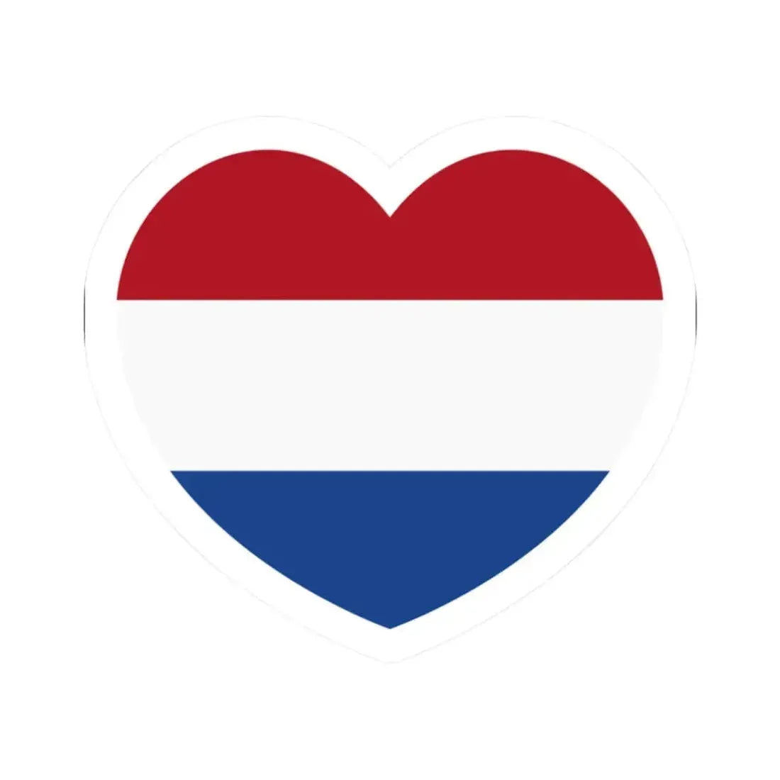 Heart Flag of the Netherlands - STICKER Vinyl Kiss-Cut Decal 2 Inch White - The Sticker Space