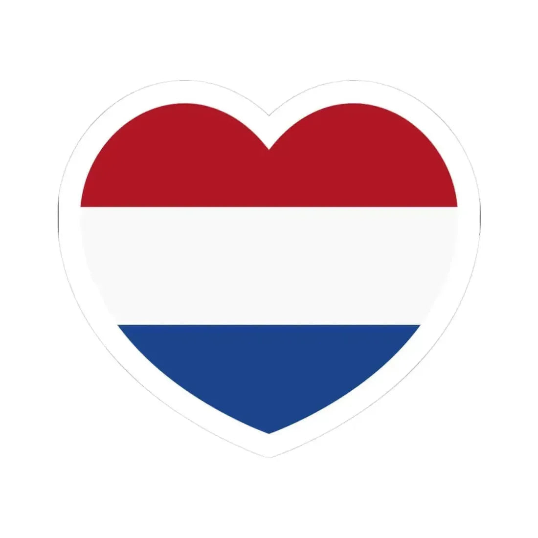 Heart Flag of the Netherlands - STICKER Vinyl Kiss-Cut Decal 3 Inch White - The Sticker Space