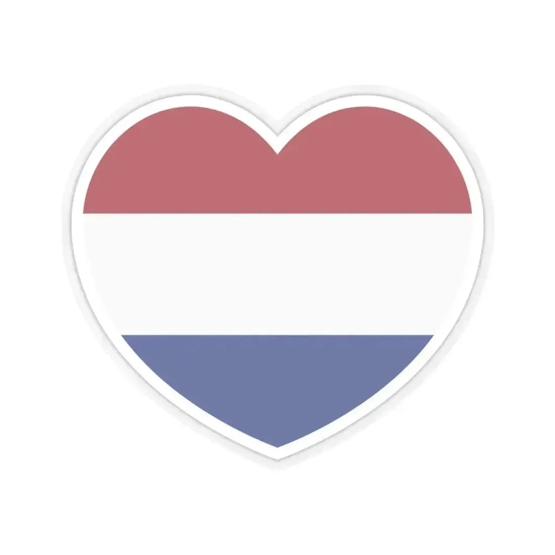 Heart Flag of the Netherlands - STICKER Vinyl Kiss-Cut Decal 4 Inch Transparent - The Sticker Space