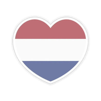 Heart Flag of the Netherlands - STICKER Vinyl Kiss-Cut Decal 4 Inch Transparent - The Sticker Space