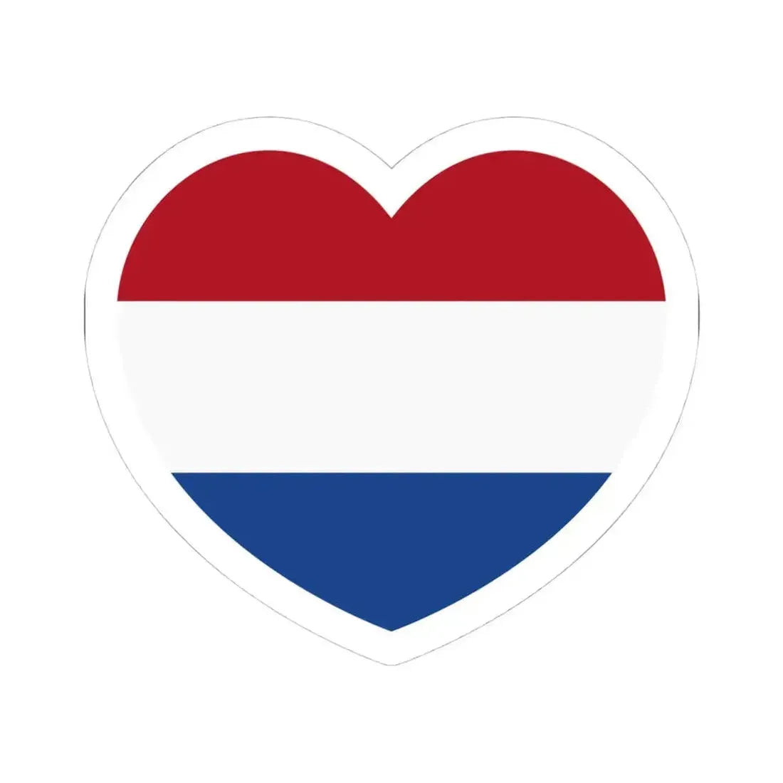 Heart Flag of the Netherlands - STICKER Vinyl Kiss-Cut Decal 4 Inch White - The Sticker Space
