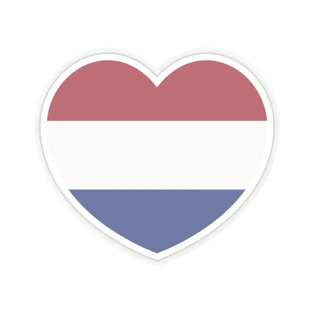 Heart Flag of the Netherlands - STICKER Vinyl Kiss-Cut Decal 6 Inch Transparent - The Sticker Space