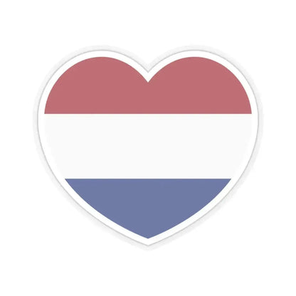 Heart Flag of the Netherlands - STICKER Vinyl Kiss-Cut Decal 6 Inch Transparent - The Sticker Space