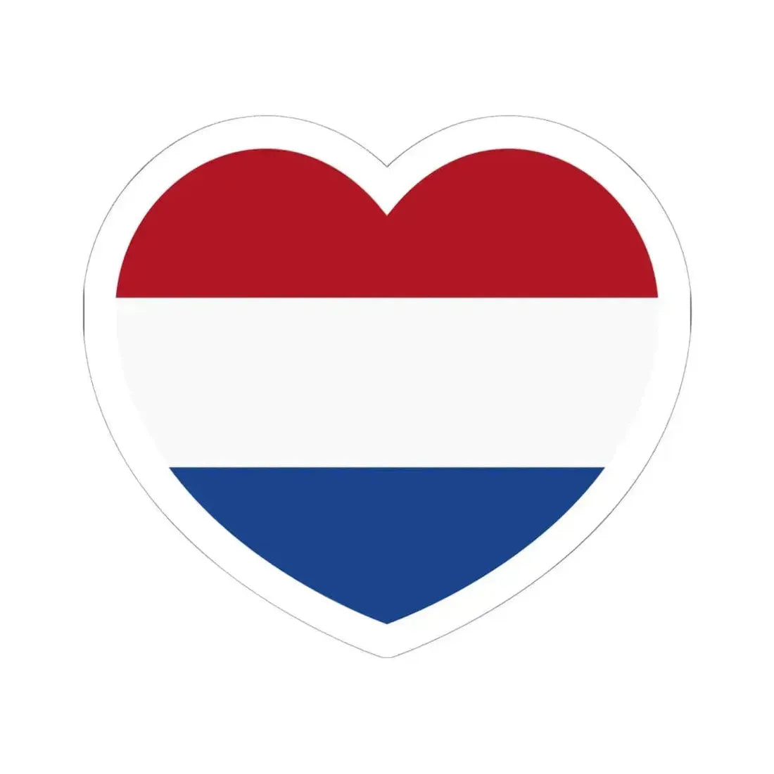 Heart Flag of the Netherlands - STICKER Vinyl Kiss-Cut Decal 6 Inch White - The Sticker Space