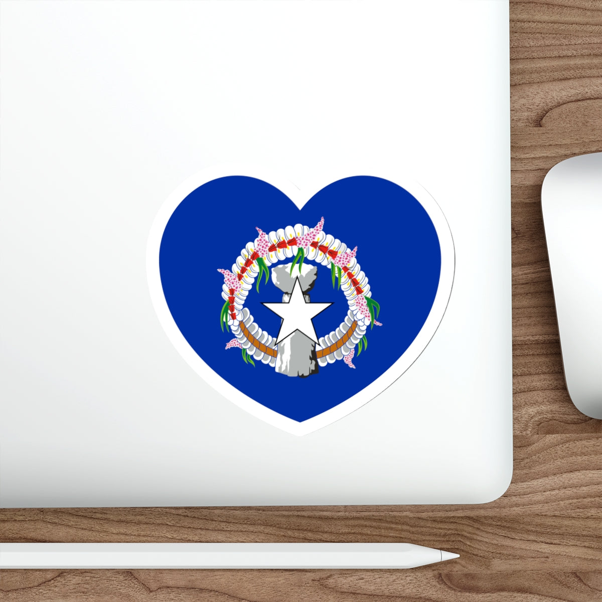 Heart Flag of the Northern Mariana Islands - STICKER Vinyl Die-Cut Decal-The Sticker Space