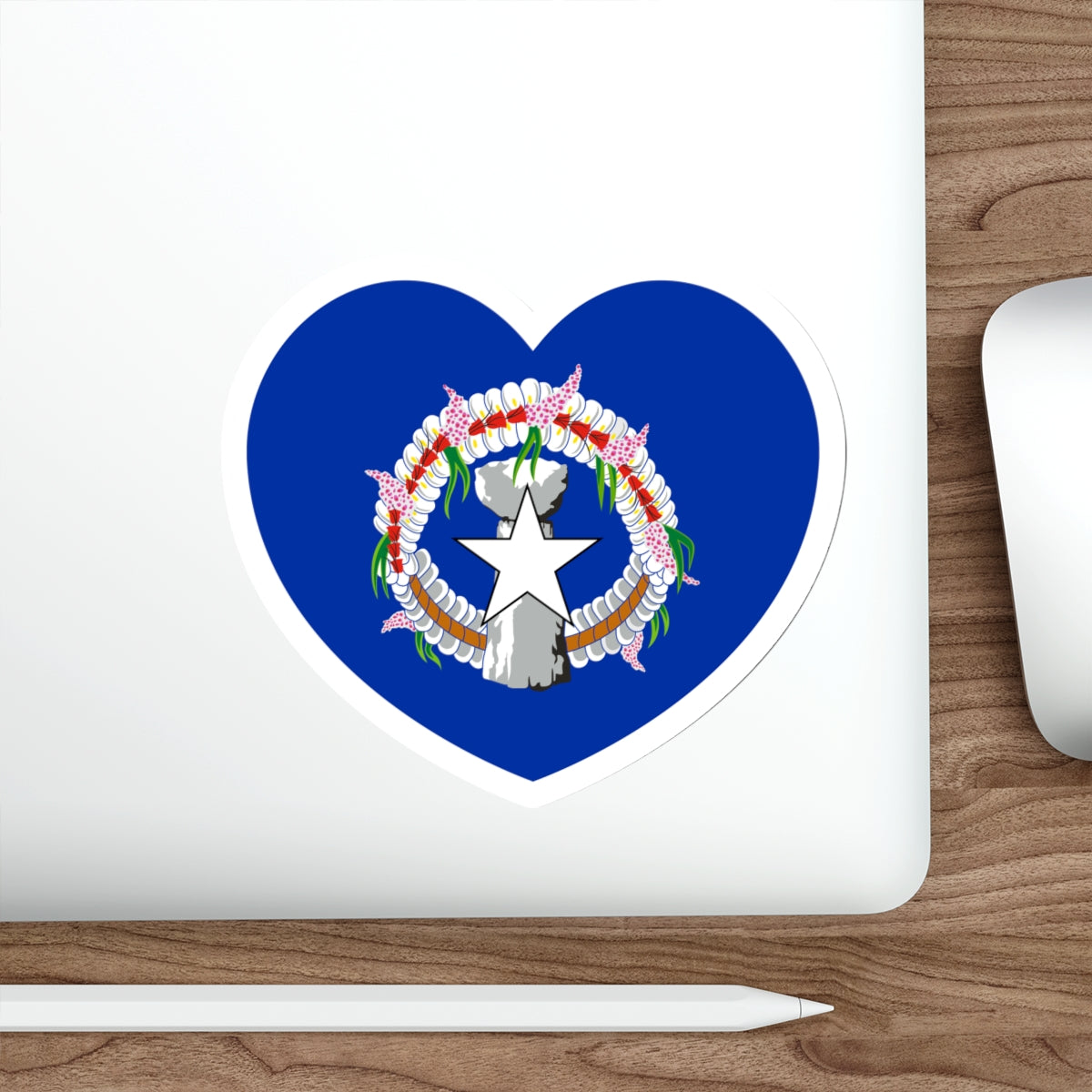 Heart Flag of the Northern Mariana Islands - STICKER Vinyl Die-Cut Decal-The Sticker Space