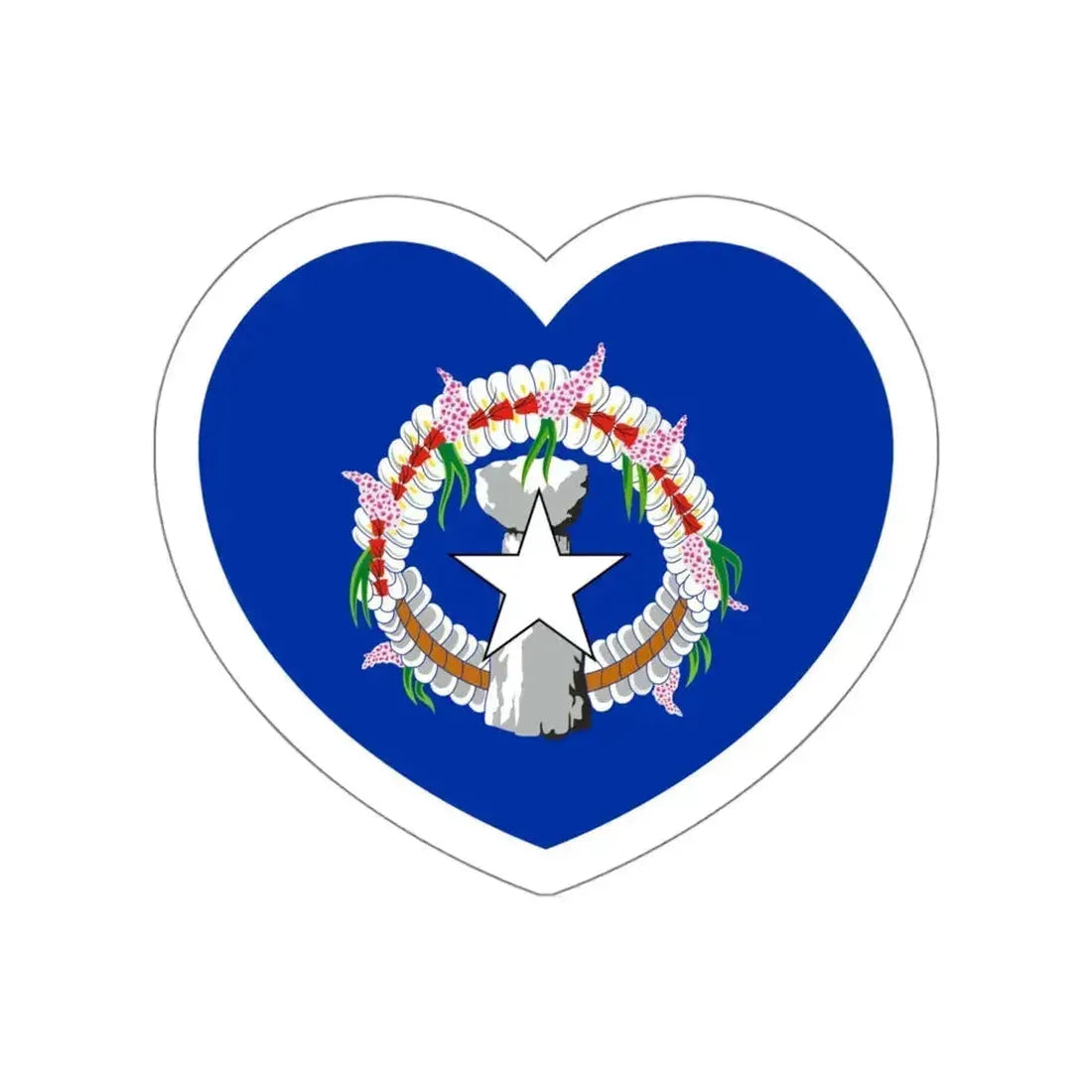 Heart Flag of the Northern Mariana Islands - STICKER Vinyl Die-Cut Decal White Die-Cut 4 Inch - The Sticker Space