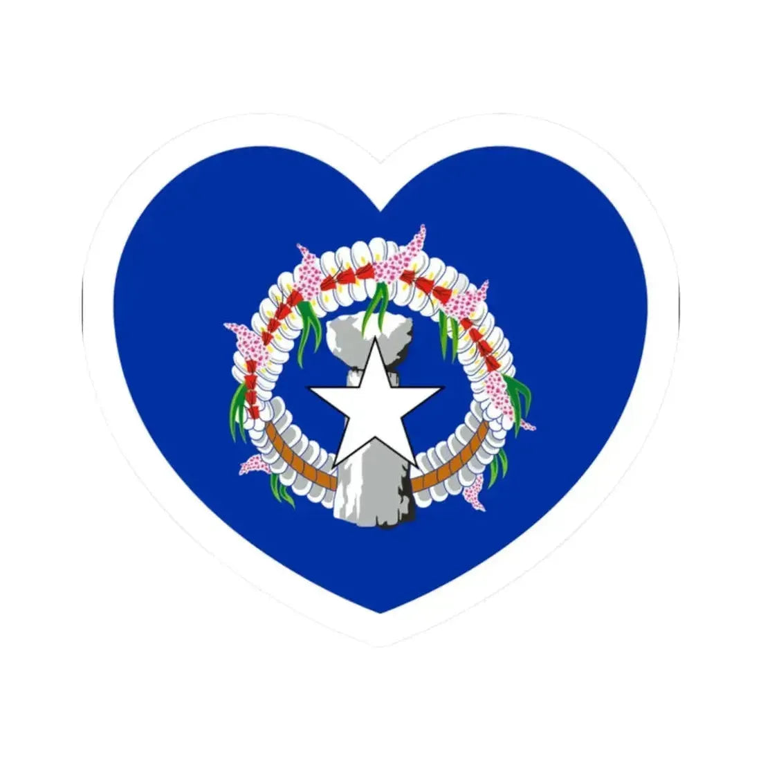 Heart Flag of the Northern Mariana Islands - STICKER Vinyl Kiss-Cut Decal 2 Inch White - The Sticker Space