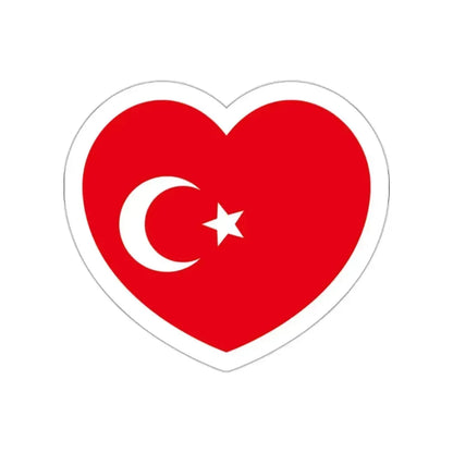 Heart Flag of the Ottoman Empire - STICKER Vinyl Die-Cut Decal White Die-Cut 2 Inch - The Sticker Space
