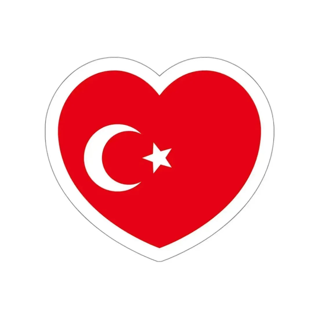 Heart Flag of the Ottoman Empire - STICKER Vinyl Die-Cut Decal White Die-Cut 3 Inch - The Sticker Space