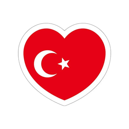 Heart Flag of the Ottoman Empire - STICKER Vinyl Die-Cut Decal White Die-Cut 3 Inch - The Sticker Space