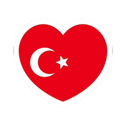 Heart Flag of the Ottoman Empire - STICKER Vinyl Kiss-Cut Decal 2 Inch White - The Sticker Space