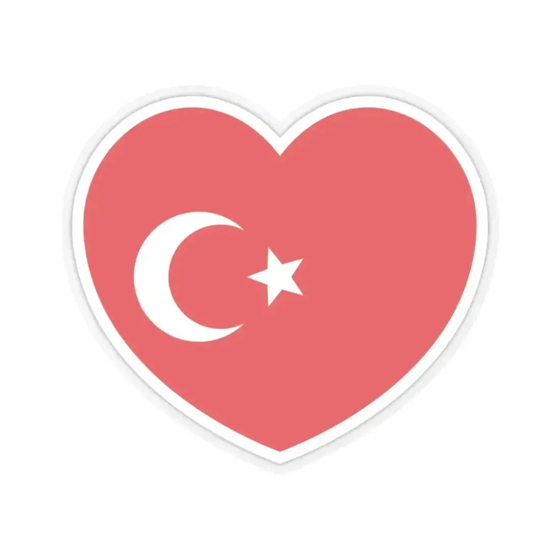 Heart Flag of the Ottoman Empire - STICKER Vinyl Kiss-Cut Decal 3 Inch Transparent - The Sticker Space